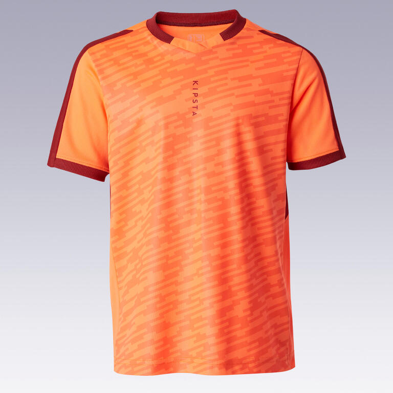 Kids Football Jersey Shirt F520 - Orange/Burgundy