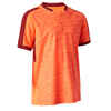 Kids' Short-Sleeved Football Shirt F520 - Orange/Burgundy