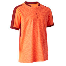 Maillot De Football Enfant Manche Courte F5 Orange Et Kipsta Decathlon