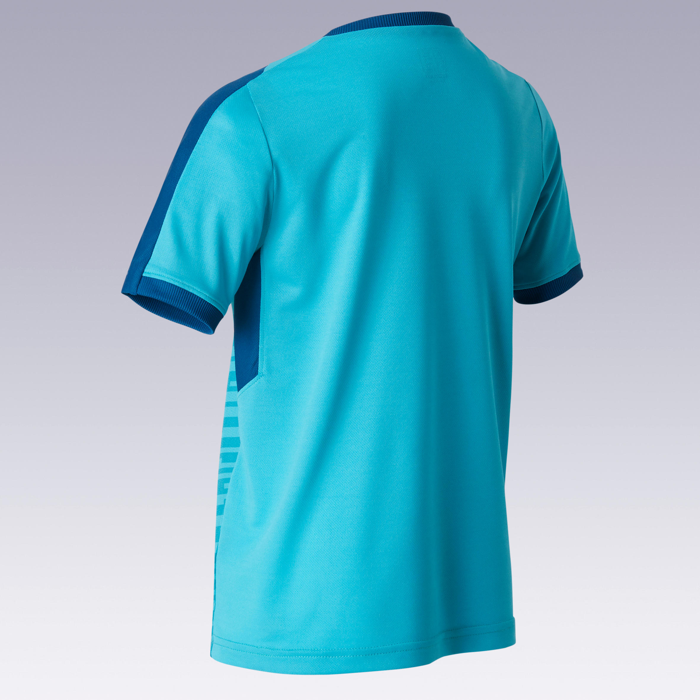 Kids' Short-Sleeved Football Shirt F520 - Turquoise/Blue 3/11
