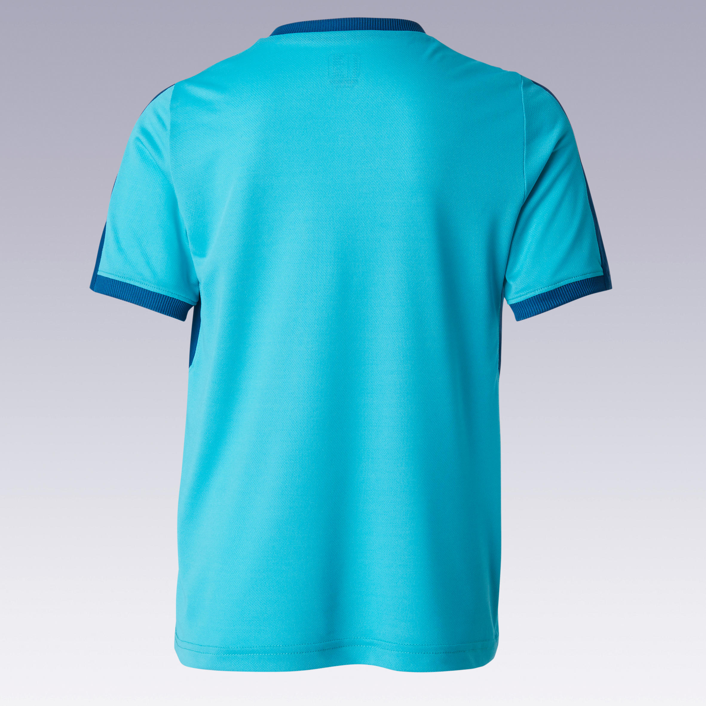 Kids' Short-Sleeved Football Shirt F520 - Turquoise/Blue 4/11