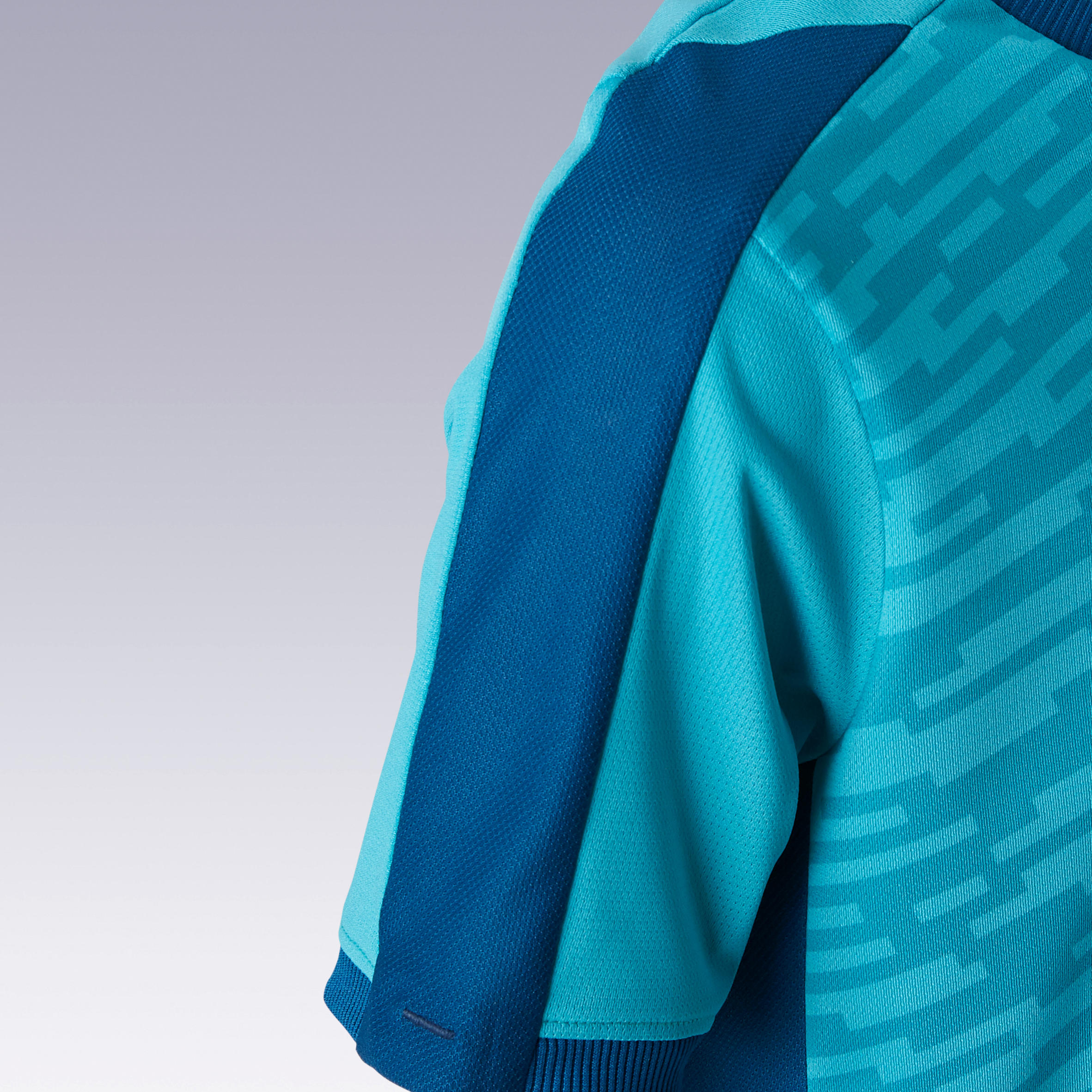 Kids' Short-Sleeved Football Shirt F520 - Turquoise/Blue 6/11