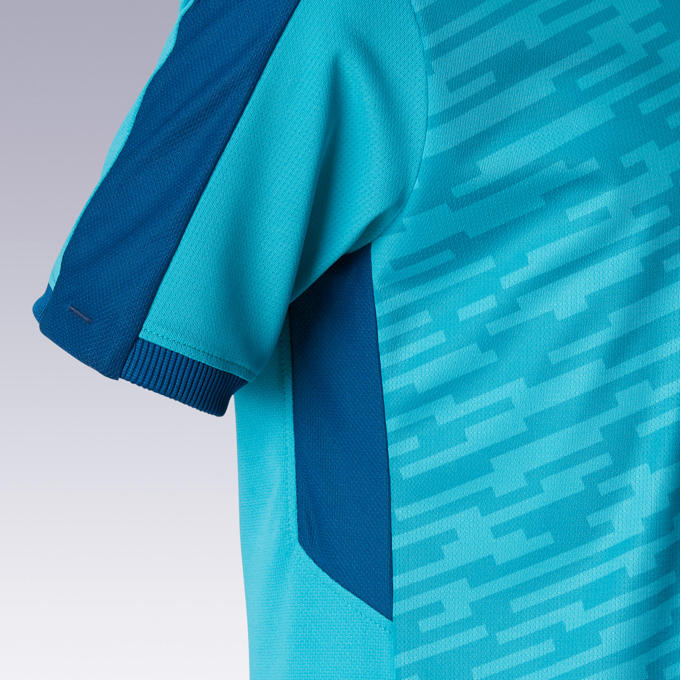 Kids' Short-Sleeved Football Shirt F520 - Turquoise/Blue 5/11