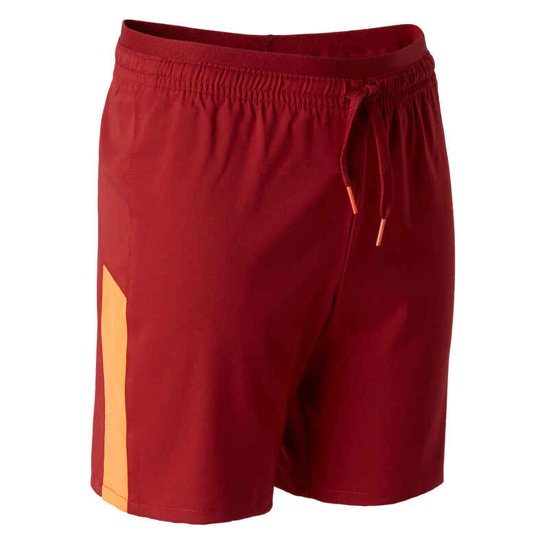Kids' Football Shorts F520 Burgundy/Orange Decathlon