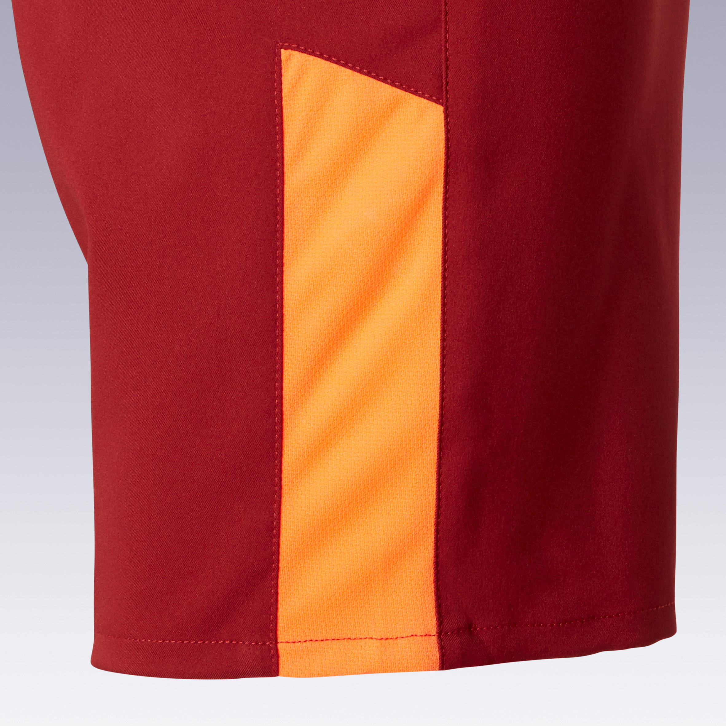Kids' Football Shorts F520 - Burgundy/Orange 6/7