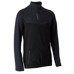 Kids' Football Half-Zip Training Sweatshirt T500 - Black/Grey