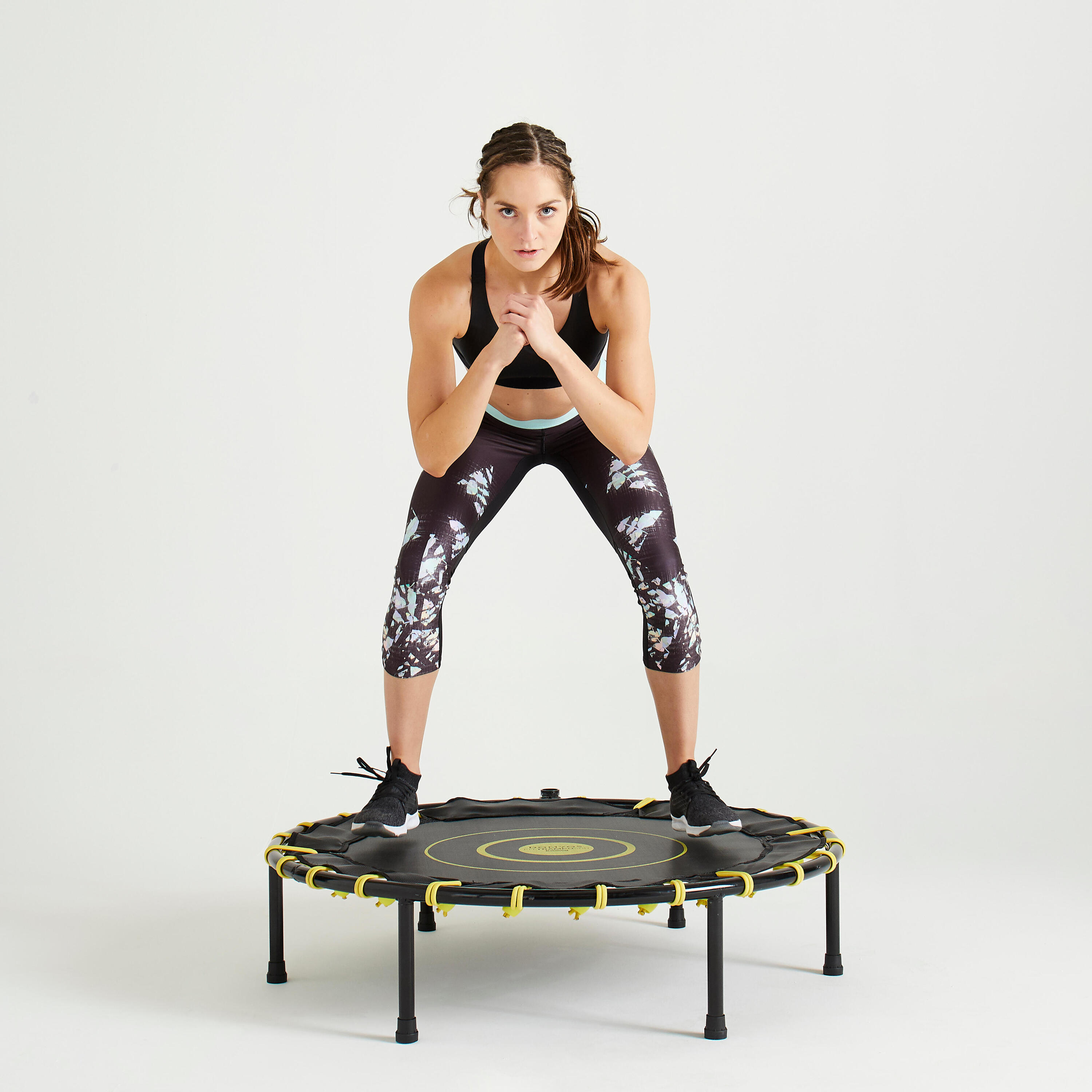 Women's 7/8-Length Fitness Cardio Training Leggings 500 - Printed Black 2/7