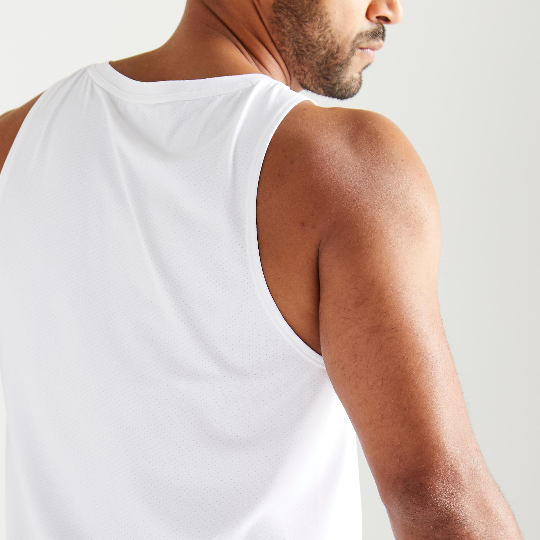 Men's Fitness Cardio Training Tank Top 500 - White 5/6