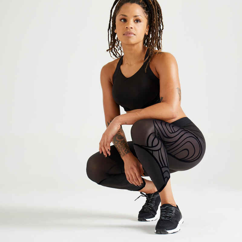 Leggings hoher Bund Fitness kurz und figurformend Leggings hoher Bund Fitness kurz und figurformend