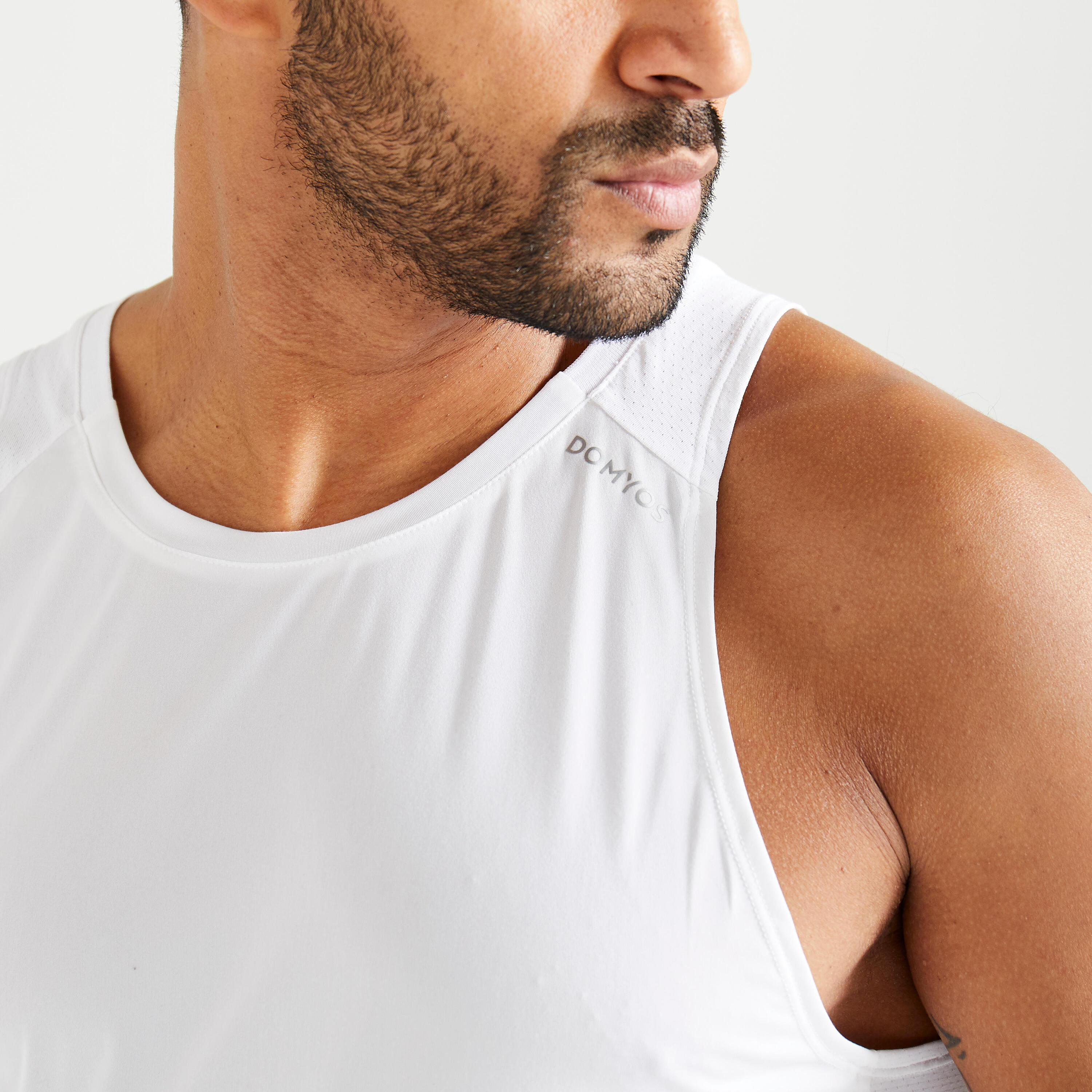 Men's Fitness Cardio Training Tank Top 500 - White 4/6