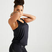 Women Polyester Full Mesh Ultra-Light Gym Tank Top - Black
