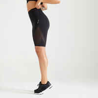 Radlerhose, Shorts FST 900 Fitness Cardio Damen schwarz