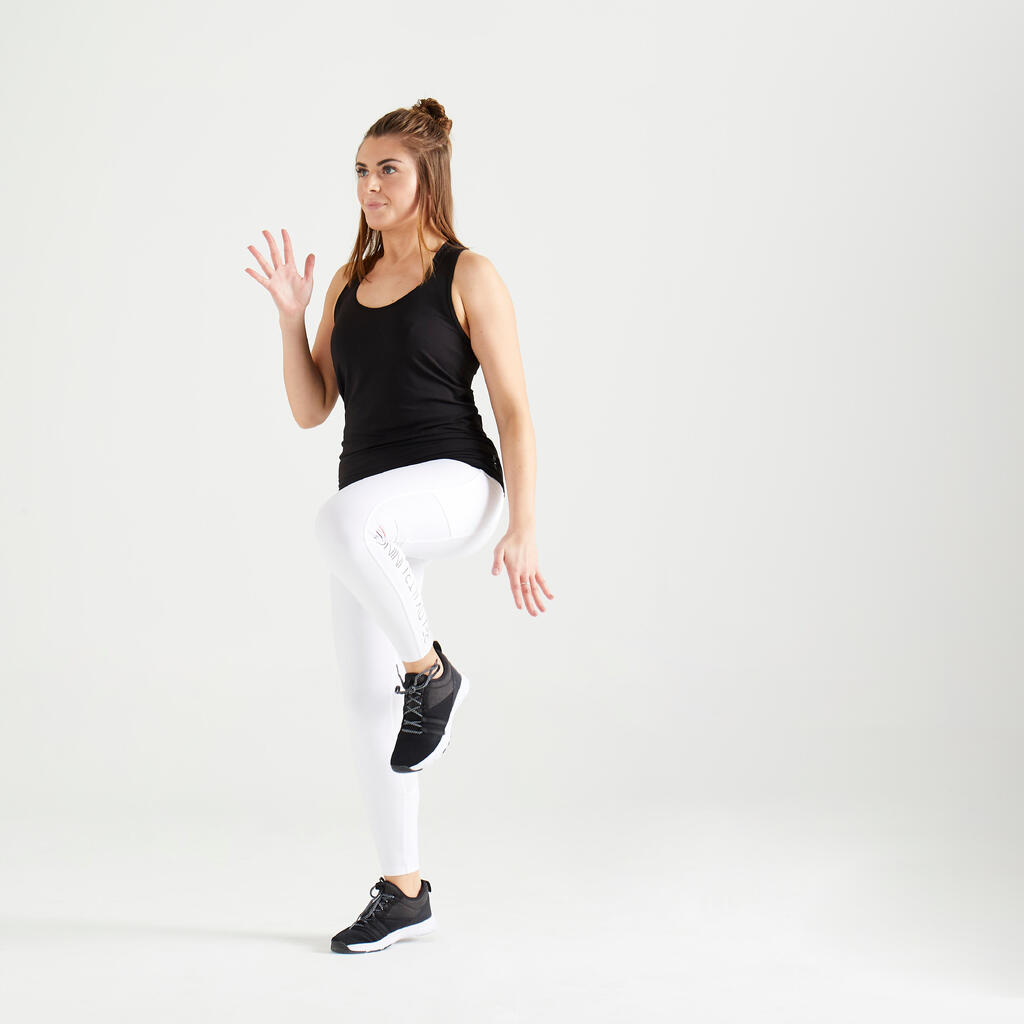 Fitness Leggings with Phone Pocket - White