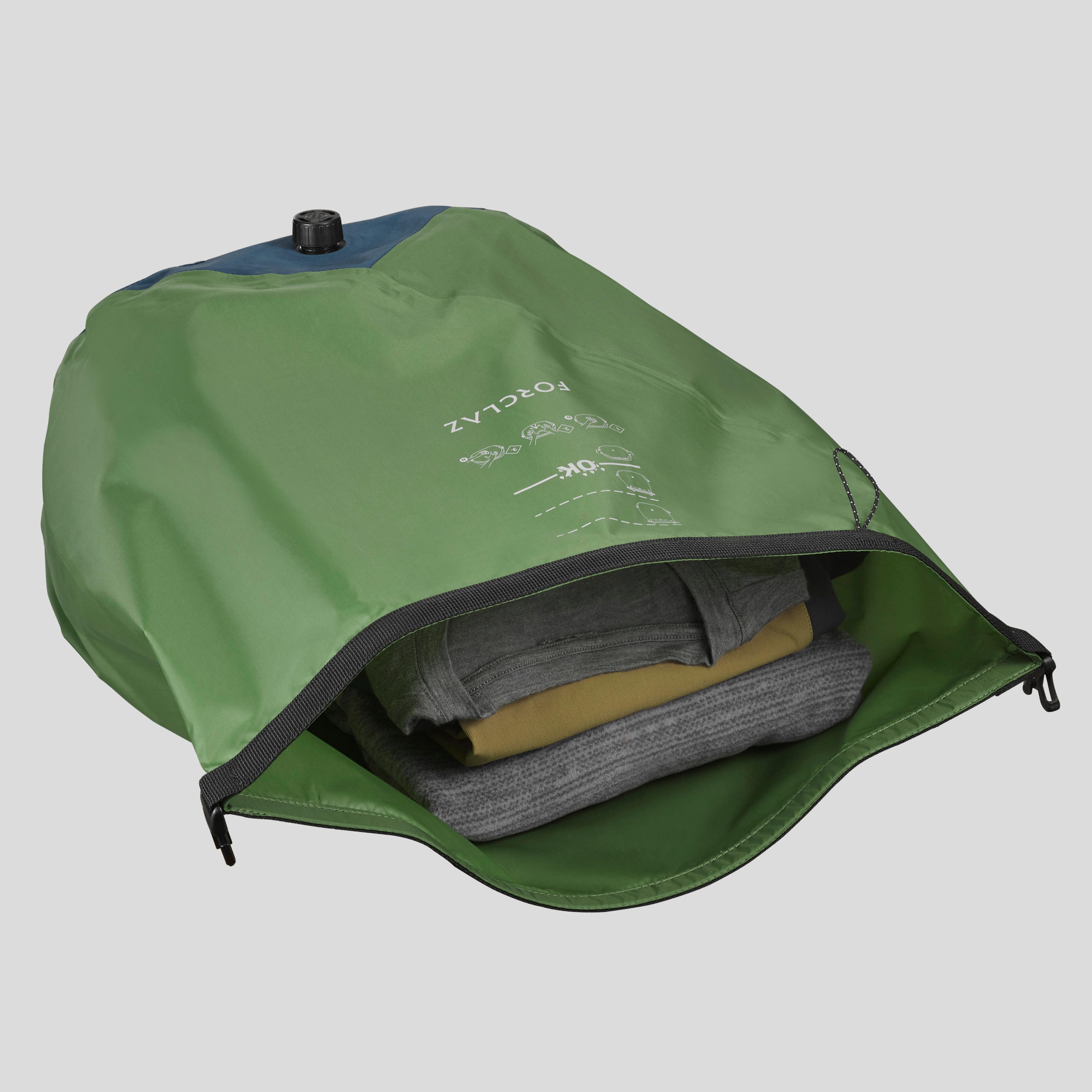 Bolsa de compresión impermeable para trekking de viaje Forclaz verde -  Decathlon