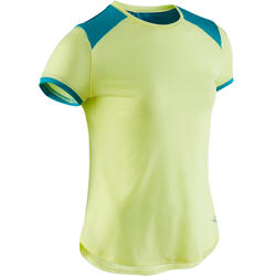 T-shirt respirant imprimé jaune et bleu fille