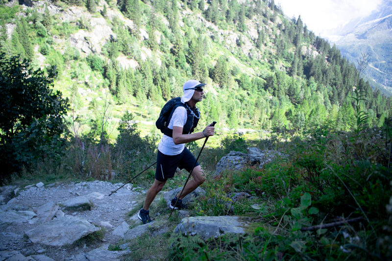 Lauf- Sahara Cap Trailrunning Unisex leicht und anpassbar - schwarz 