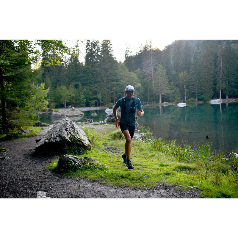 Lauf- Sahara Cap Trailrunning Unisex leicht und anpassbar - schwarz 