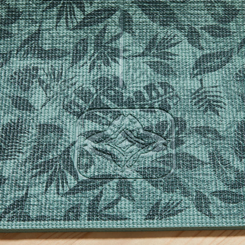 Yoga Mati 8 Mm Yaprak Desenli Yesil Comfort Domyos By Decathlon