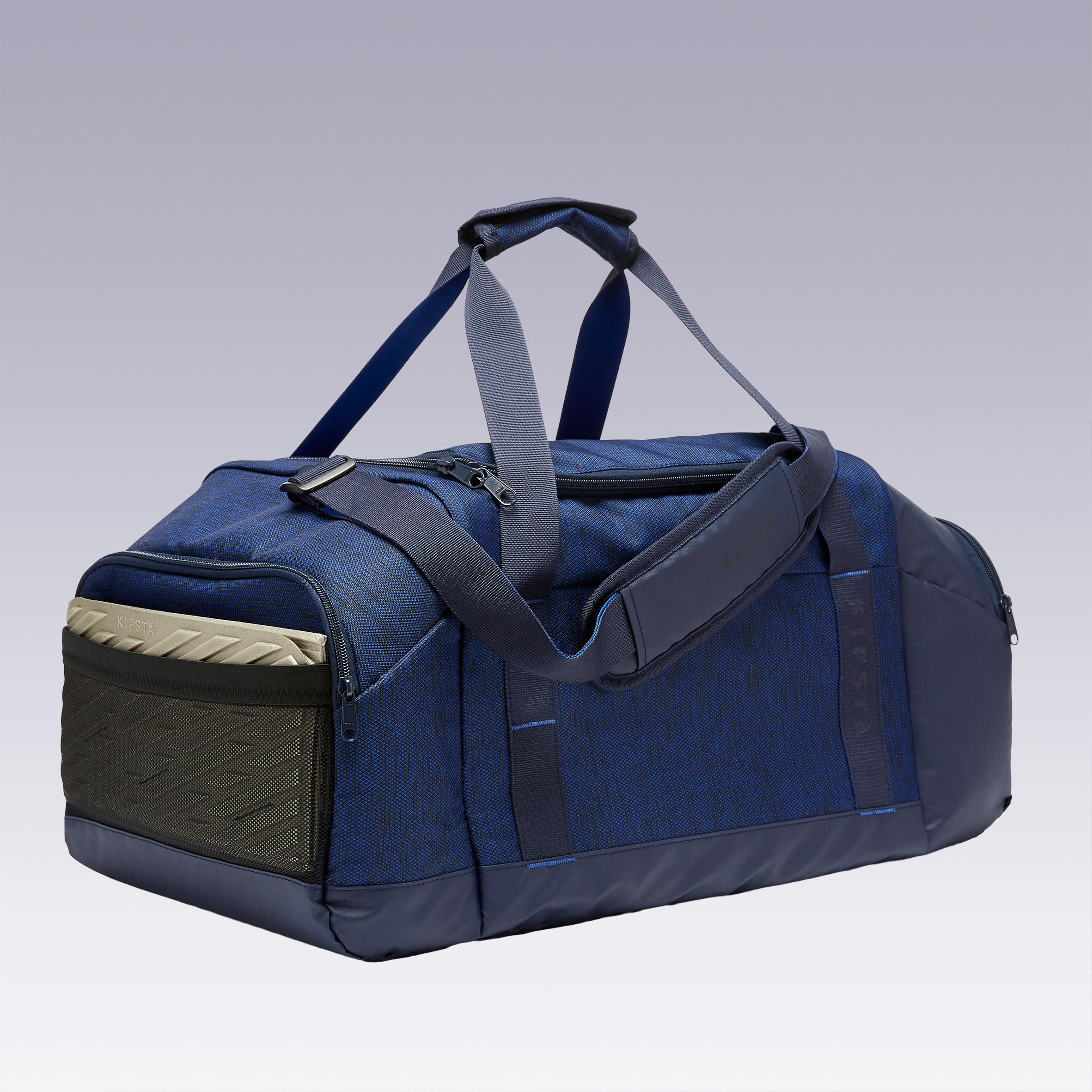 Polyester Navy Blue  Red Container Travel Duffle Bag SizeDimension Large