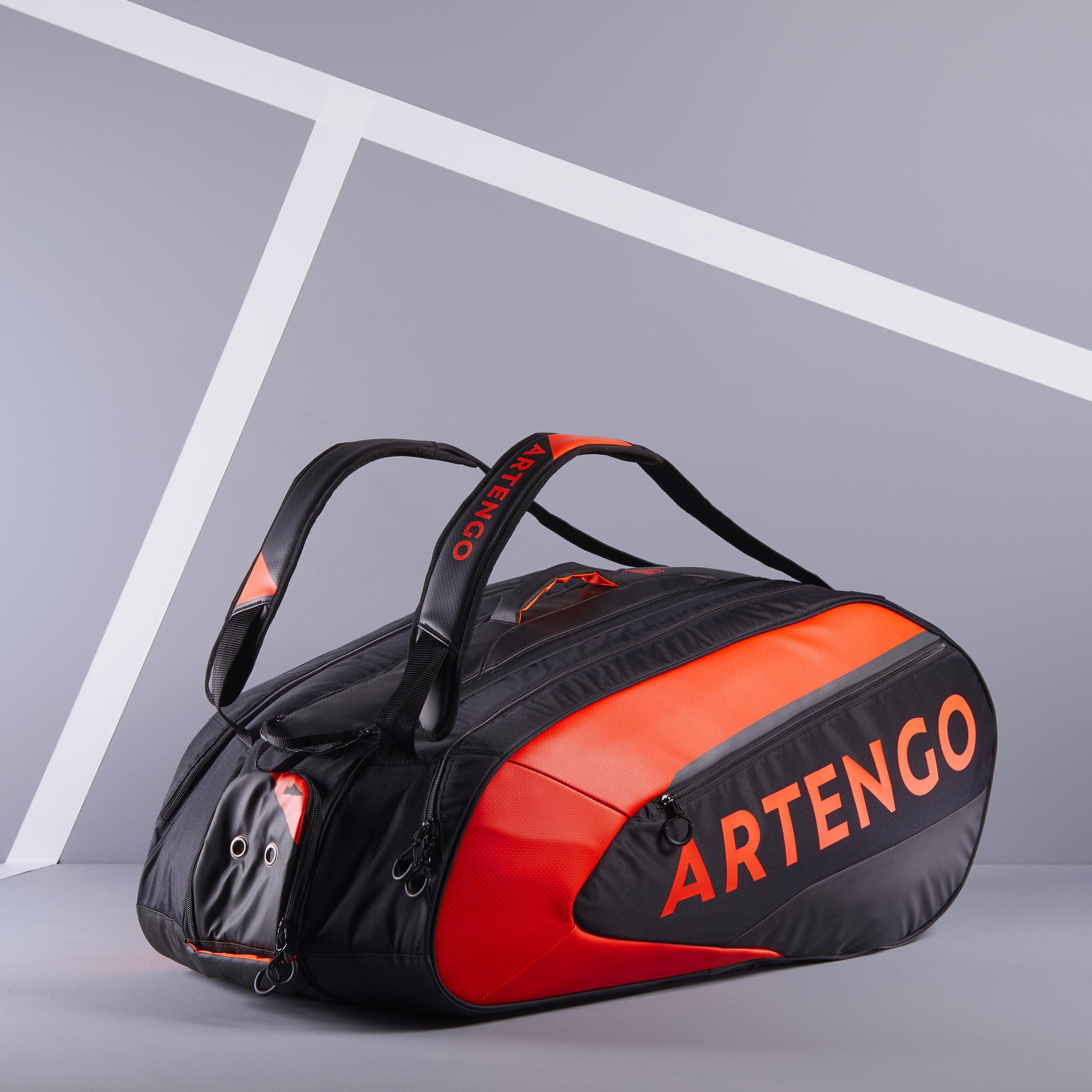 Borsa tennis 960 L nero-bianco-rosso 12 racchette ARTENGO | DECATHLON