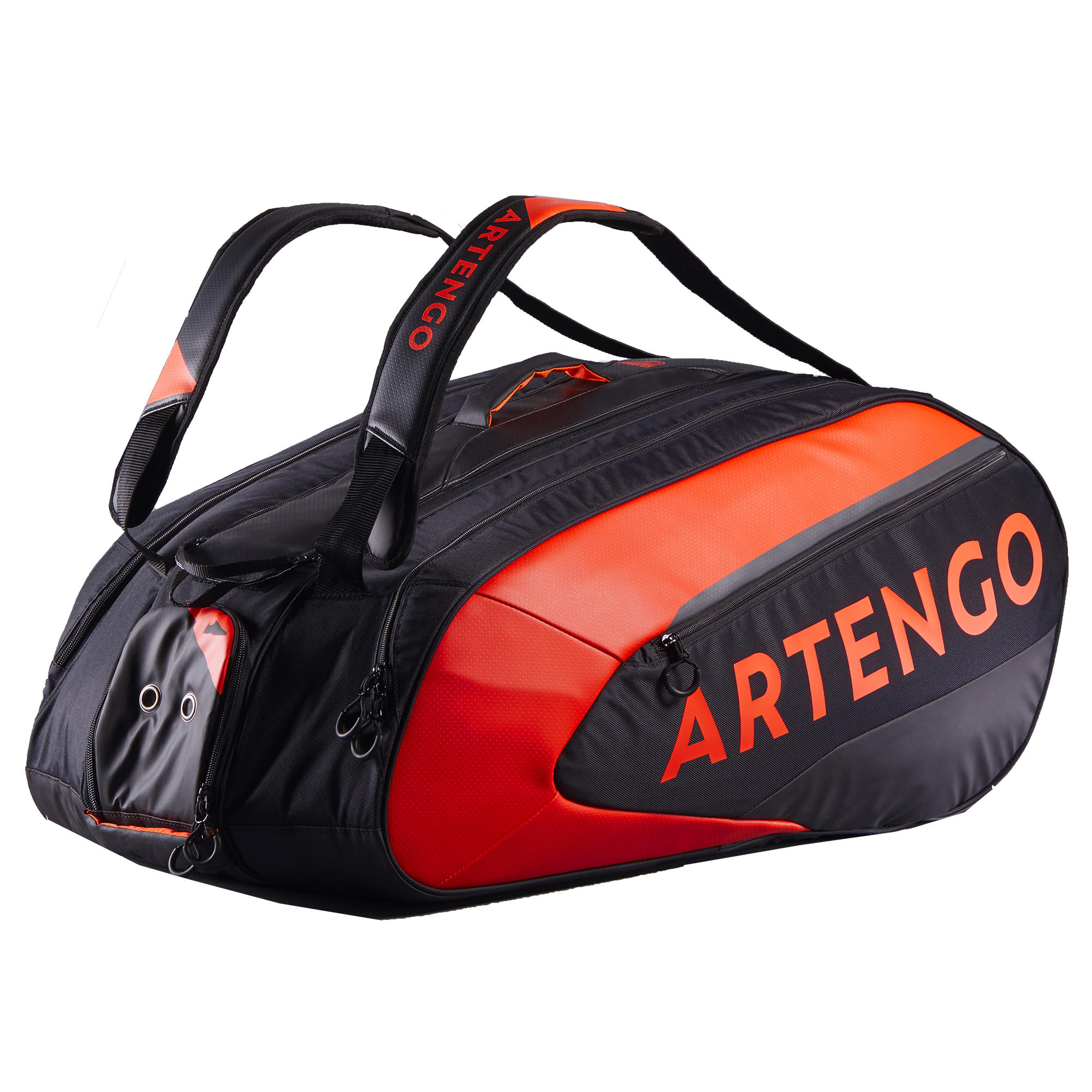 Artengo - Sac Tennis Thermobag - Artengo Xl Pro 12 Raquettes Noir Orange Power - Sac De Raquette - Tennis - Noir-orange-rouge - Taille Unique -