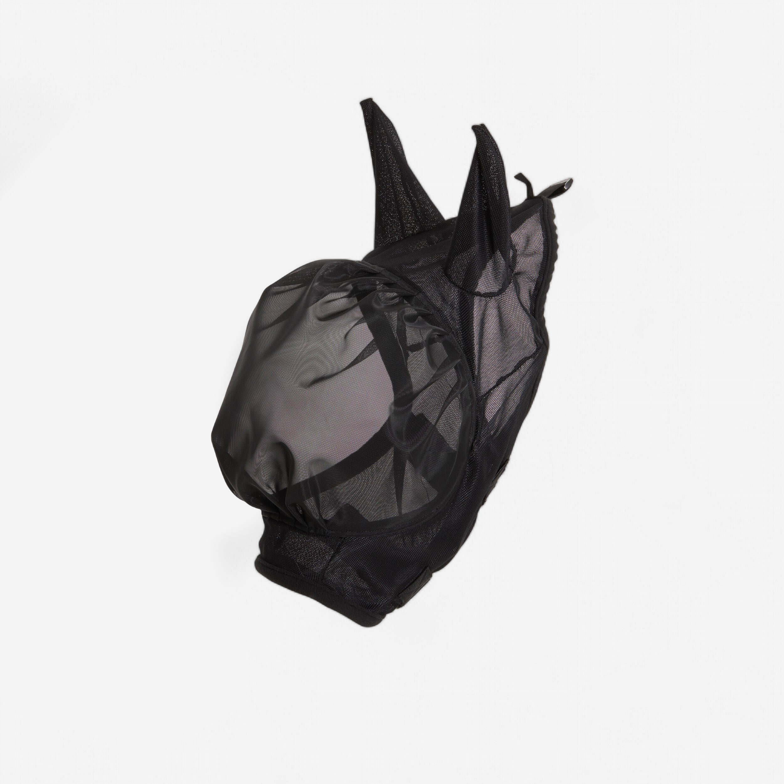 Masque anti-mouche équitation Cheval et Poney - 500 noir 1/5