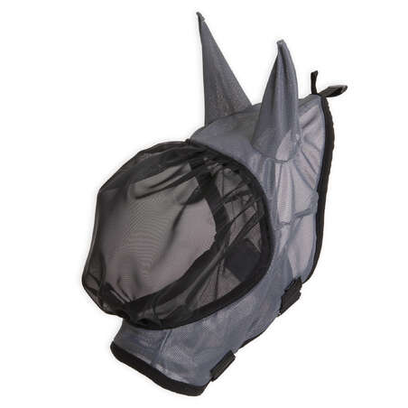 Masque anti-mouche équitation Cheval et Poney - 500 gris