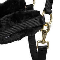 Horse Riding Synthetic Sheepskin Halter for Horse - Black