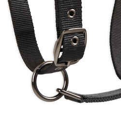 Horse Riding Synthetic Sheepskin Halter for Horse - Black/Beige