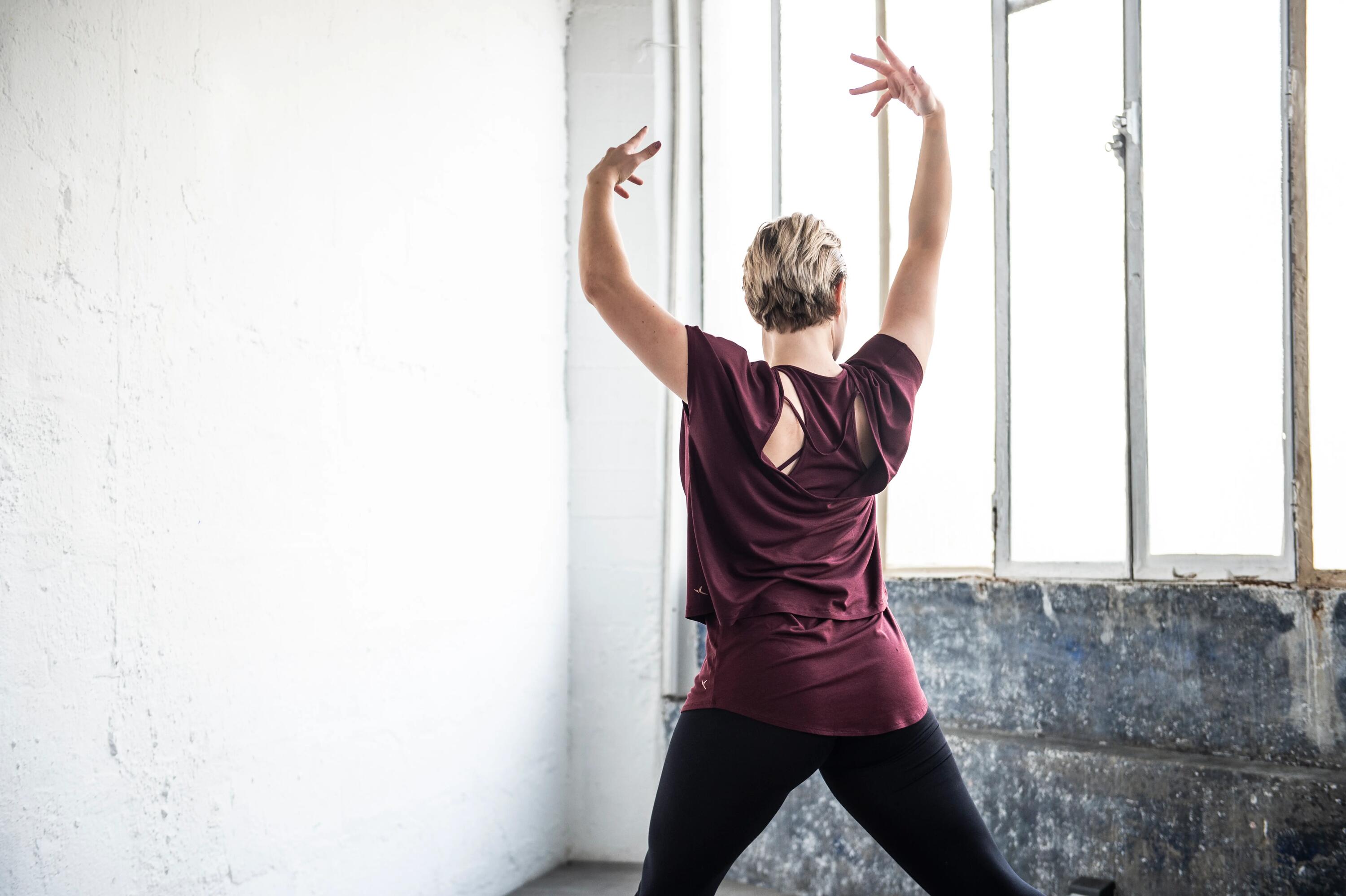 Women's Loose Modern Dance Tank Top - Burgundy 13/14