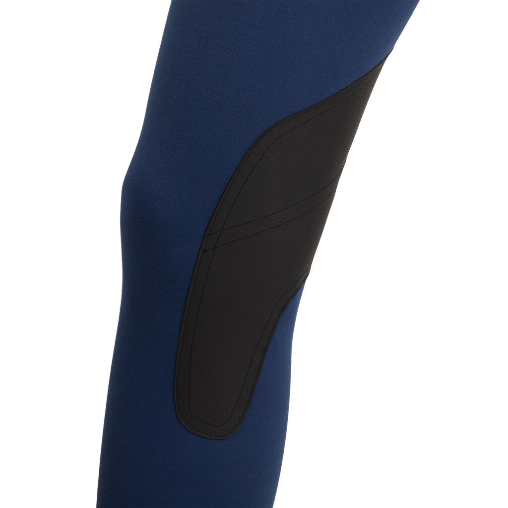 Women's Horse Riding Jodhpurs 150 with Grippy Suede Patches - Dark Blue