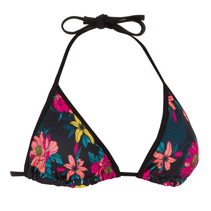 TOP BIKINI SURF TRIÂNGULO DESLIZANTE ALMOFADAS AMOVÍVEIS MULHER MAE TOMEI