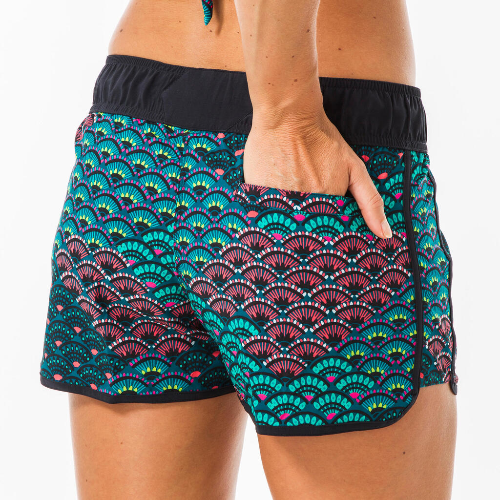 Boardshorts Damen elastischer Taillenbund mit Kordelzug Surfen - Tini Parrot