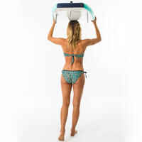 Bikini-Oberteil Damen Bandeau herausnehmbare Formschalen Laura Foly grün/blau