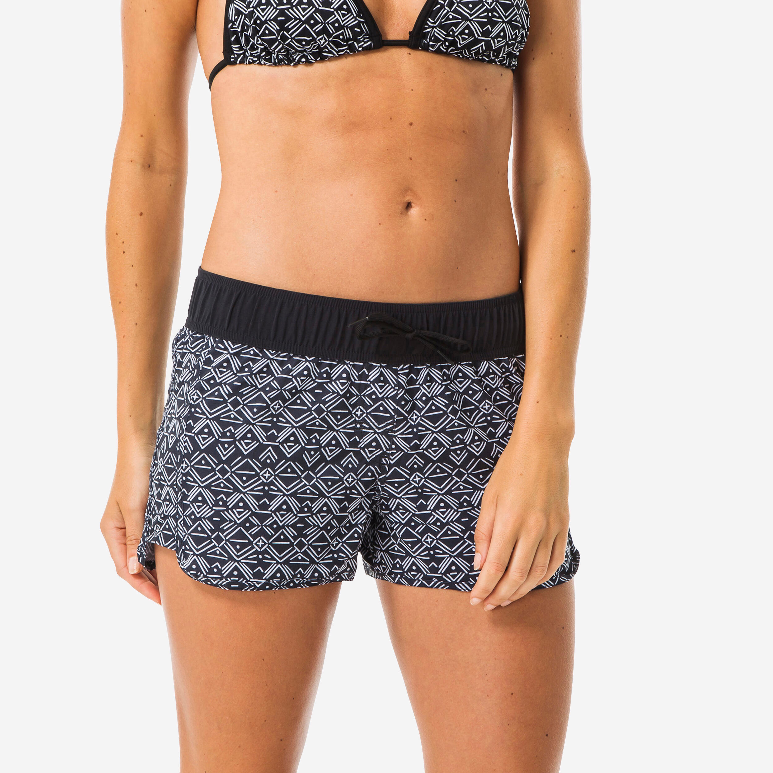 Women's boardshorts with elasticated waistband and drawstring TINI ETHNI