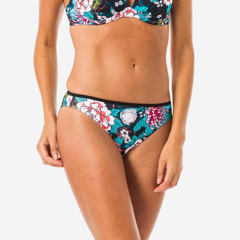 Bikini-Hose Damen Nina Tomei schwarz/rosa