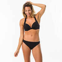 Top bikini Mujer surf push up relleno fijo aros negro