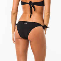 Bikini-Hose Damen hoher Beinausschnitt seitlich gebunden Sabi schwarz