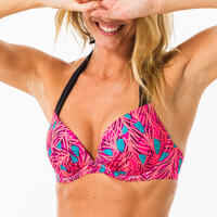 Women's push-up swimsuit top with fixed padded cups ELENA HOSU
