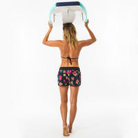 Boardshort surf femme TINI TOMEI avec ceinture élastiquée et cordon de serrage