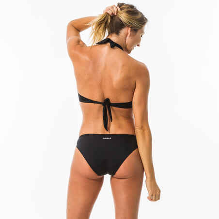 Top bikini Mujer surf push up relleno fijo aros negro