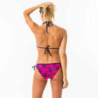 Bikini-Hose Damen seitlich gebunden Sofy Wako rosa/dunkelblau