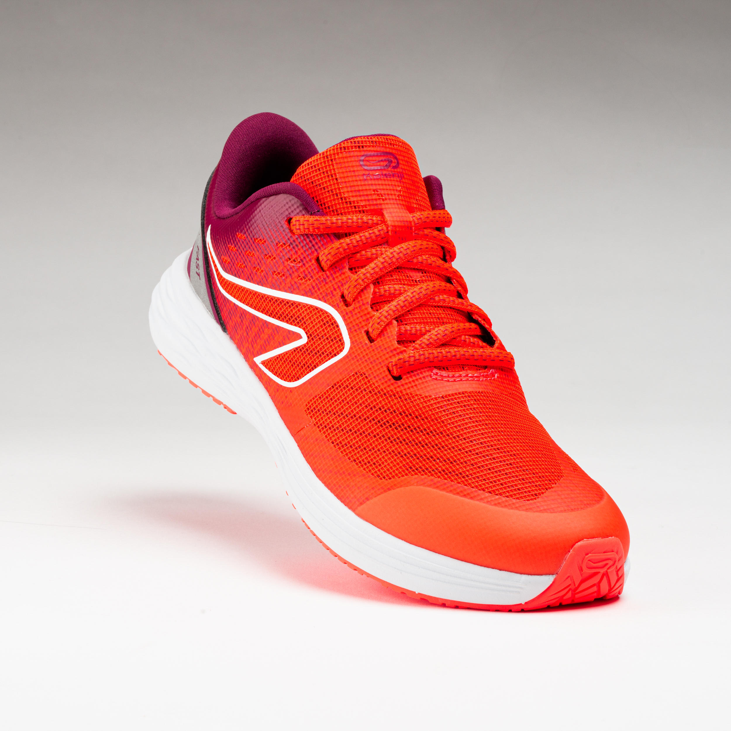 Calçado de atletismo de criança AT 500 kiprun fast rosa fluorescente/bordeaux 2/9