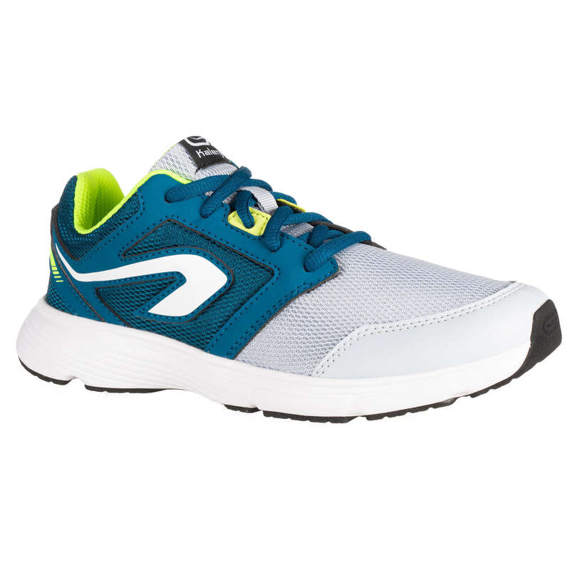 KALENJI RUN SUPPORT CHILDREN'S SHOELACES GREY/PETROL...