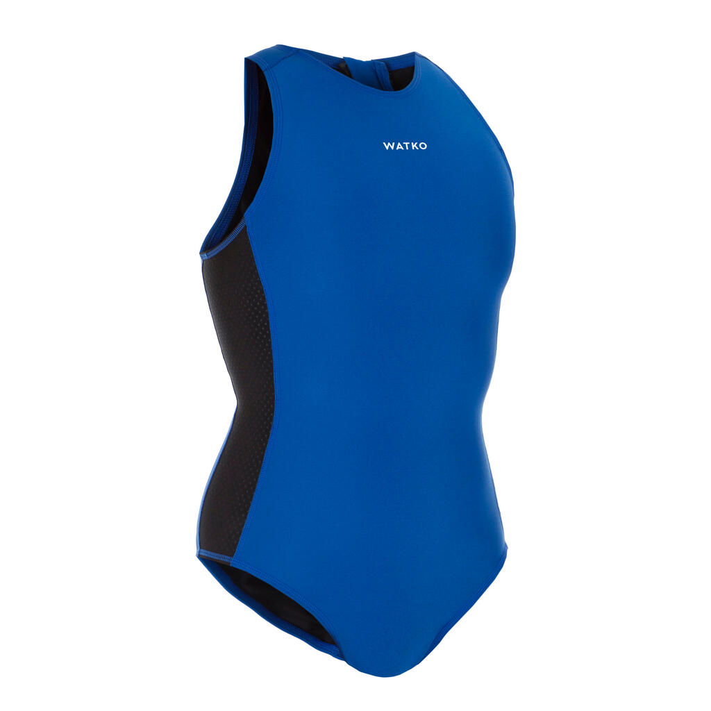 WOMEN'S ONE-PIECE WATER POLO SWIMSUIT - PLAIN BLUE