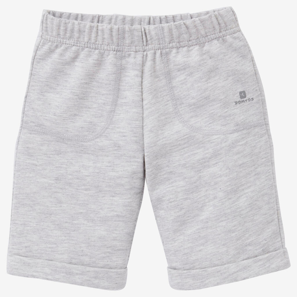 Shorts kurz 500 Babyturnen grau