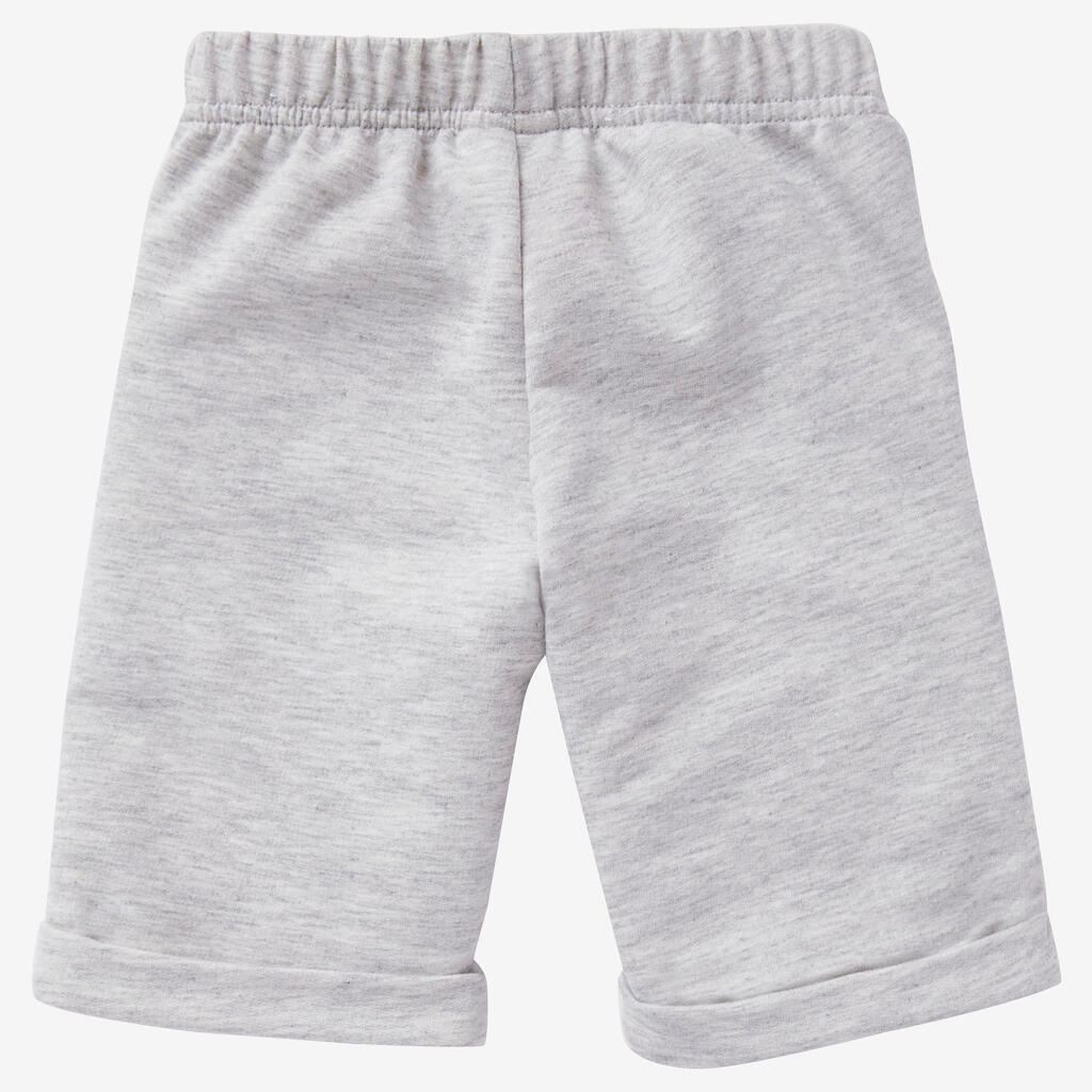 Shorts kurz 500 Babyturnen grau