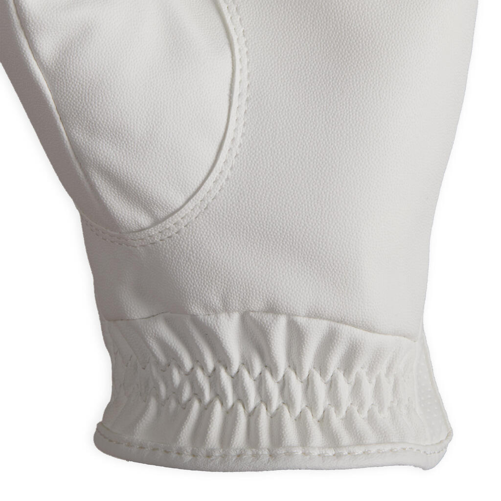 Gants d'équitation respirant avec grip Femme - 500 blanc