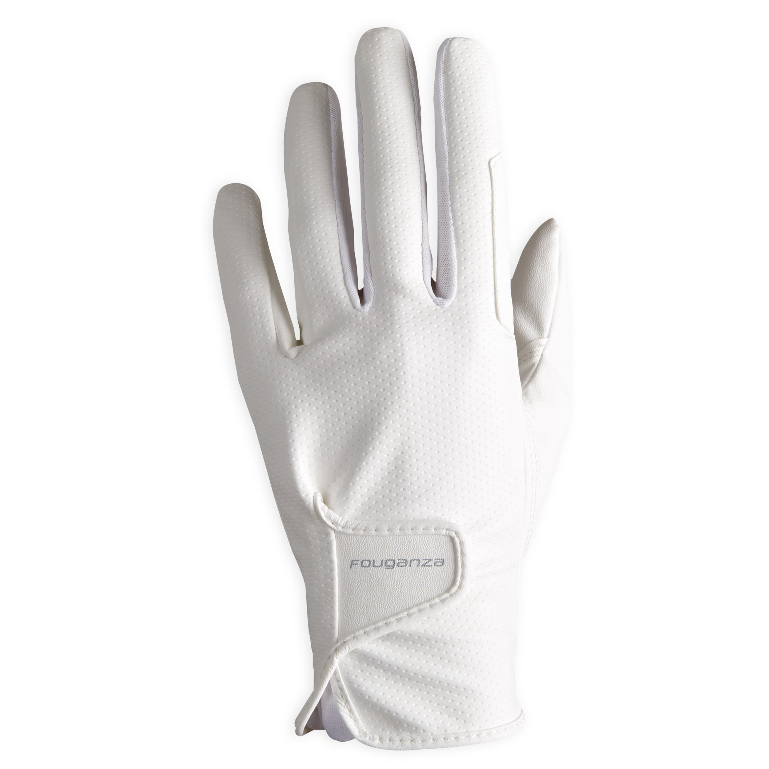 Gants équitation femme 500 blanc - FOUGANZA