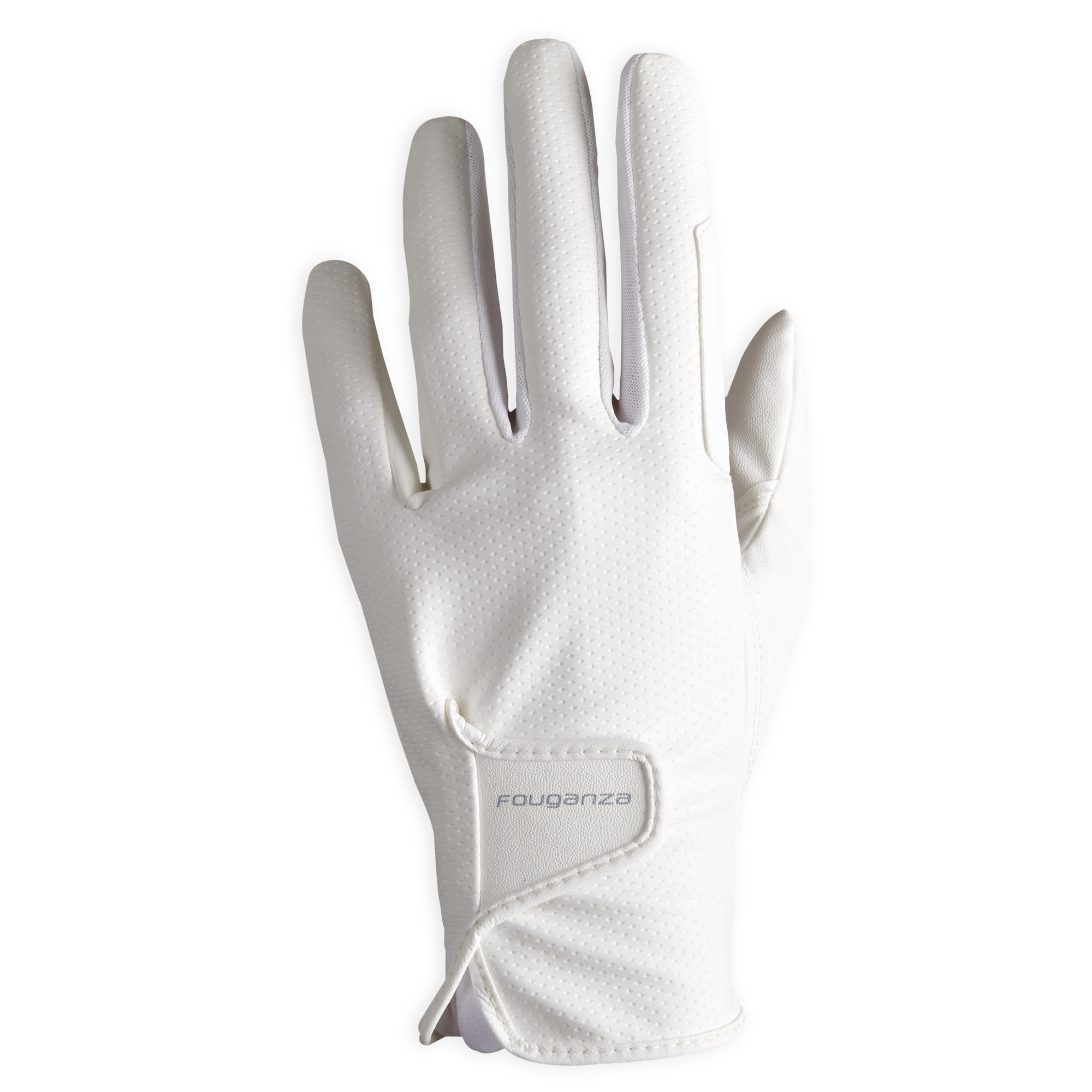 gants équitation femme 500 blanc - fouganza